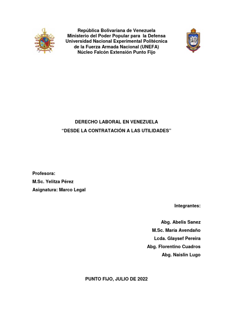Derecho Laboral en Venezuela | PDF | Salario | Derecho laboral
