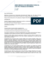 CVN 124 Examen Medico de Menores para El Empleo de Trabajo en Minas