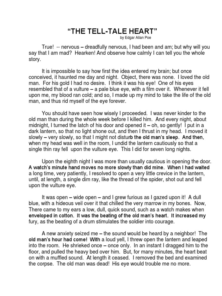 Tell tale heart pdf