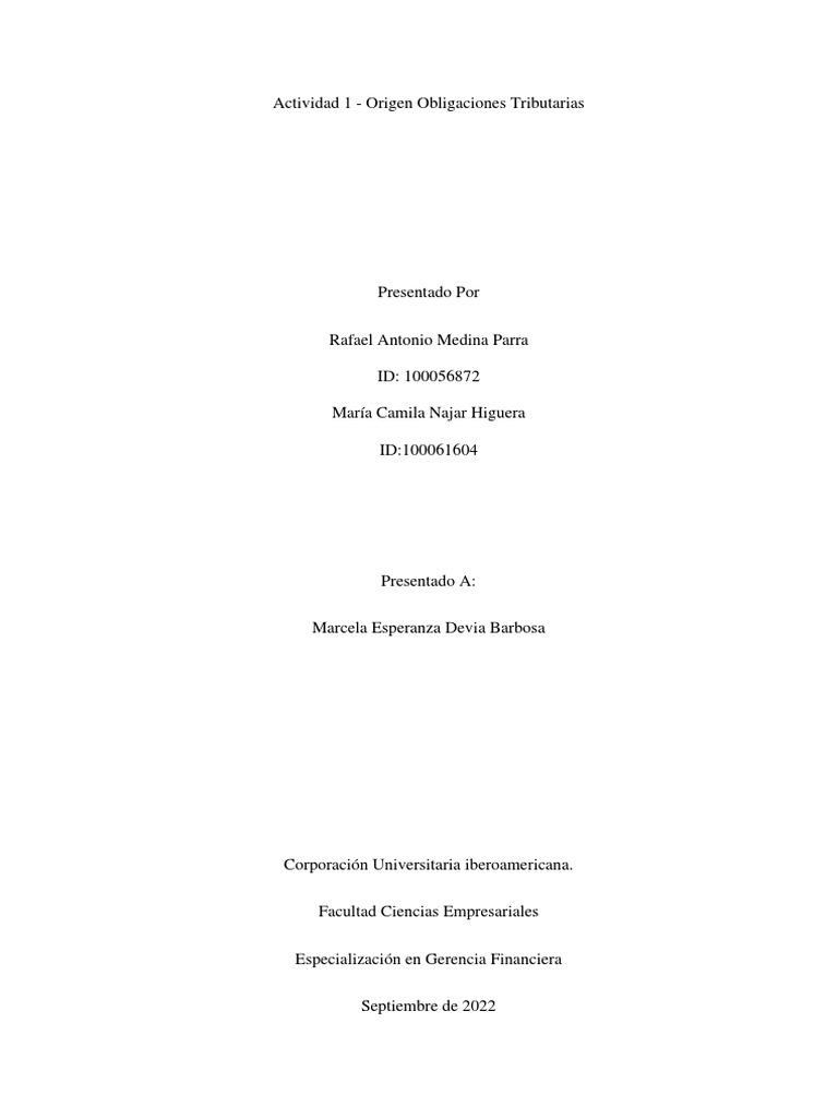 Origen de las Obligaciones Tributarias | PDF | Impuestos | Gobierno