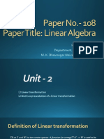 Linear Algebra Unit 2