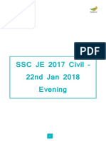 SSC JE 2017 Civil 22nd Jan 2018 Eveng Shift Sample Paper