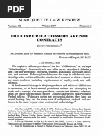 1999-Scott FitzGibbon-Fiduciary Relationships Are Not Contracts