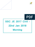 SSC JE 2017 Civil 22nd Jan 2018 MRNG Shift Old Paper