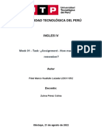 Universidad Tecnológica Del Perú: Ingles Iv
