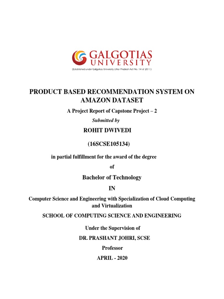 Product Based Recommendation System On Amazon Data | PDF