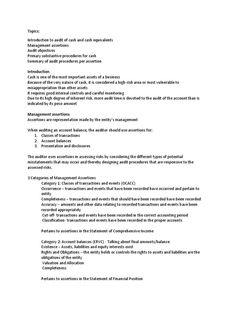 AP. Cash and Cash Equivalents | PDF | Financial Audit | Balance Sheet