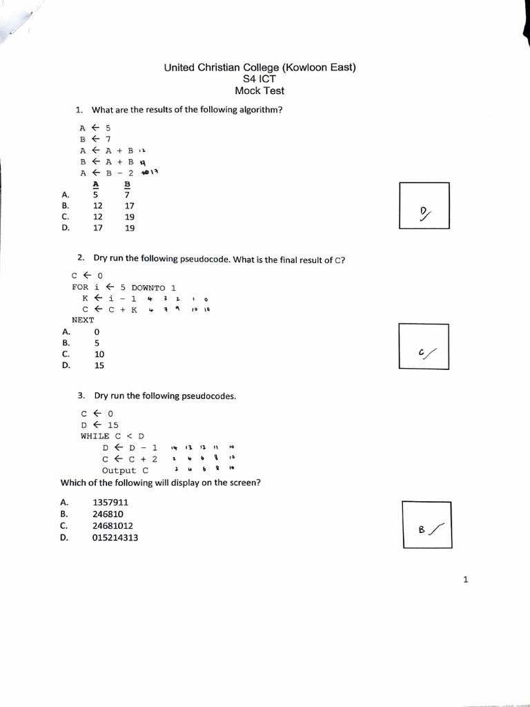 ICT Mock Test | PDF