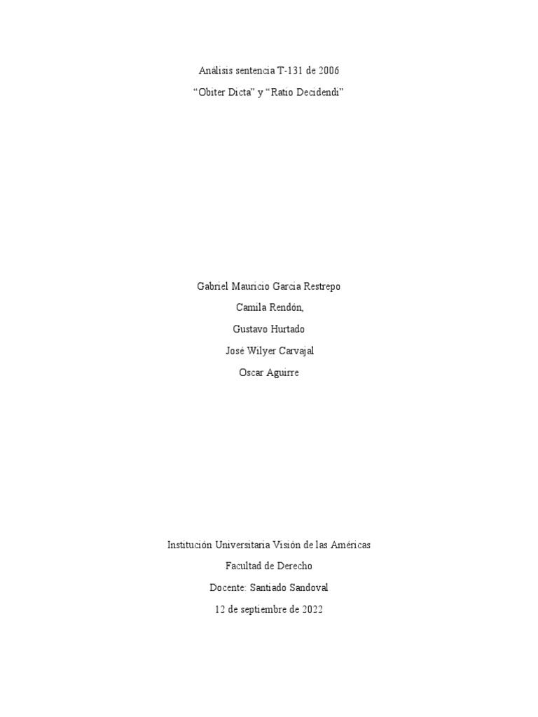 Obiter dicta y ratio decidendi pdf derecho constitucional