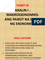 Aralin I - Makroekonomiks: Ang Paikot Na Daloy NG Ekonomiya: Yunit Iii