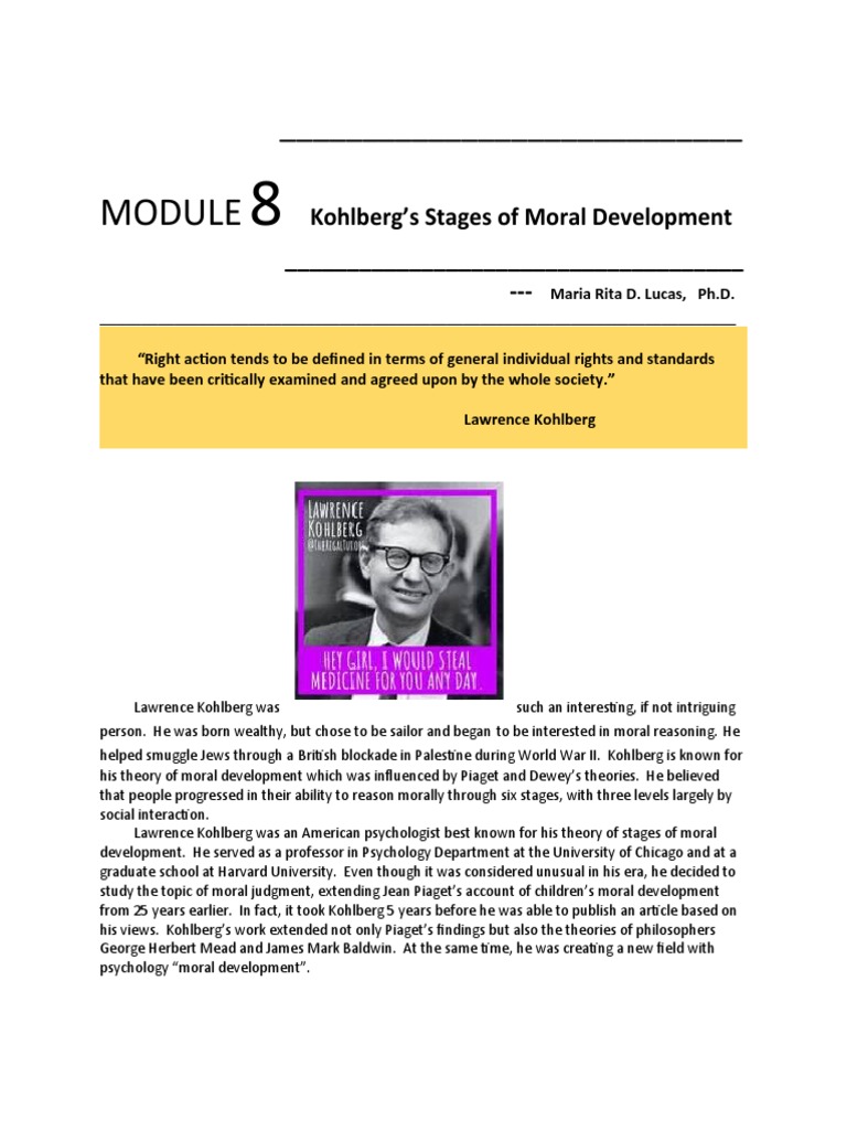 Understanding Moral Development Kohlberg's Stages of Moral Reasoning PDF Behavioural