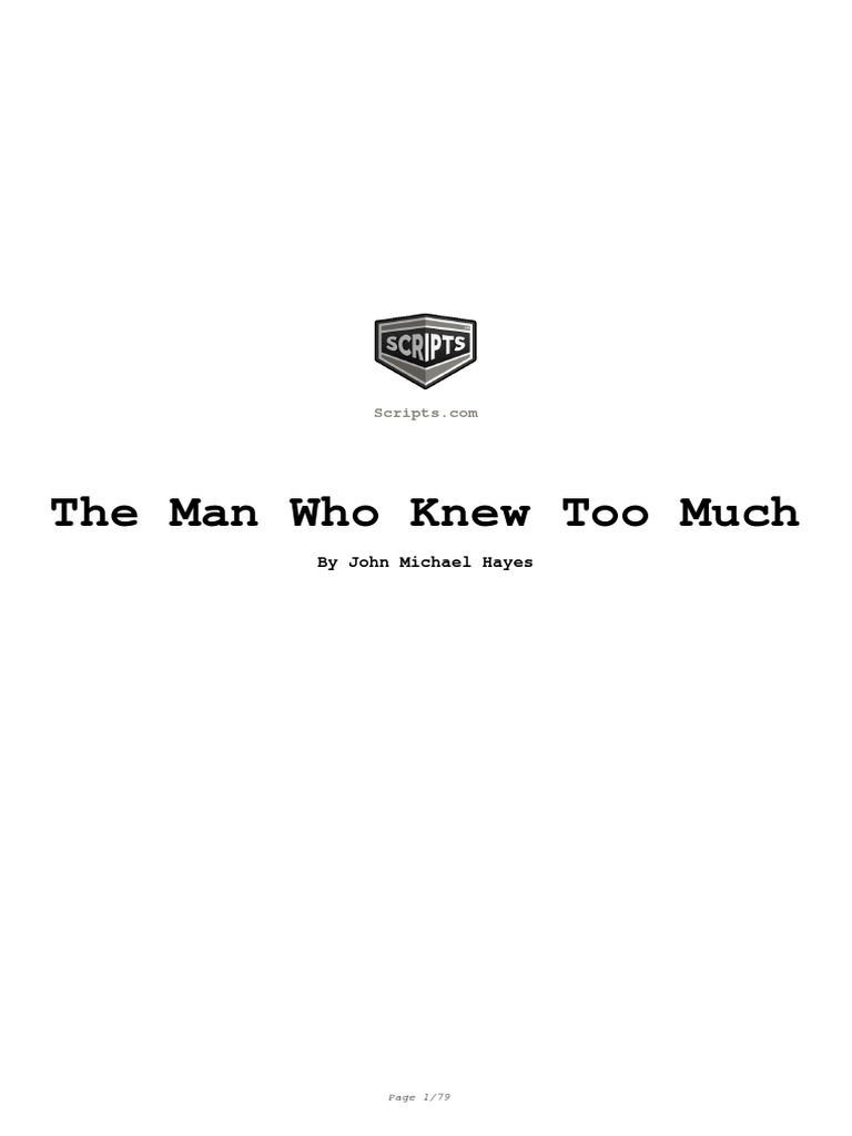 The Man Who Knew Too Much Script Analysis Pdf