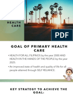 Primary Health Care Goals and Strategies