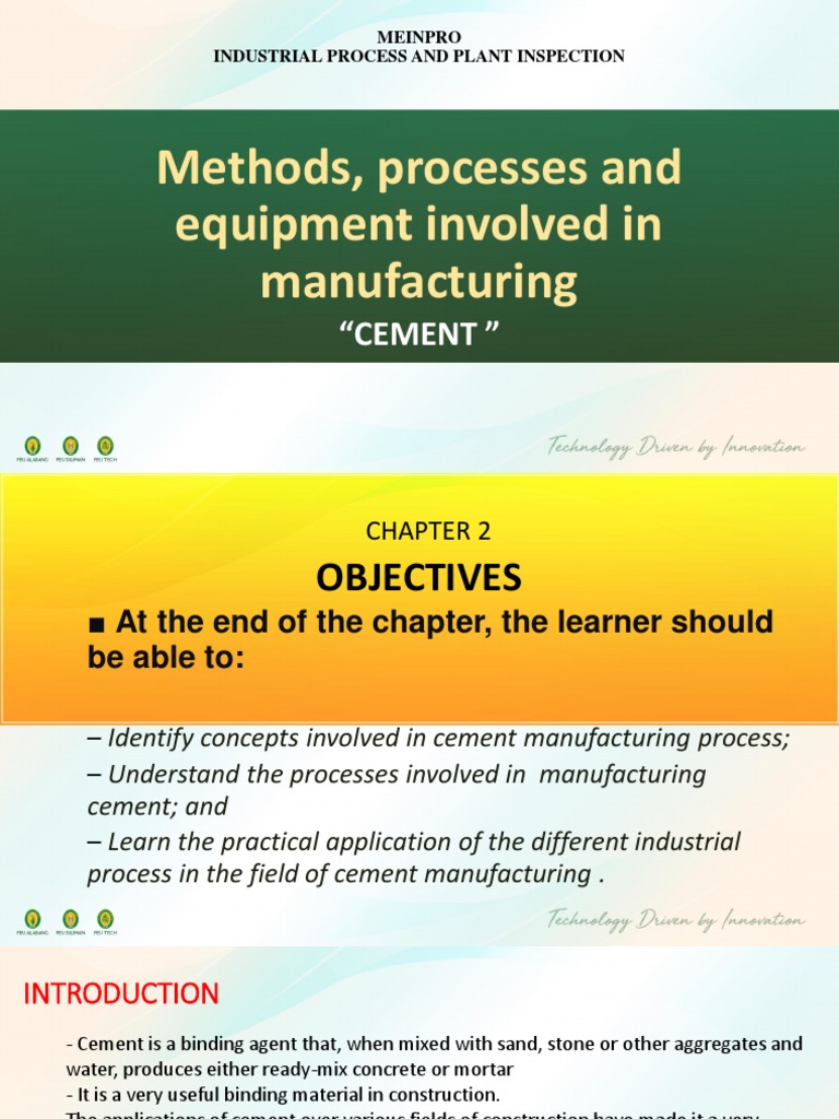 Cement Manufacturing Process Overview | PDF | Cement | Mortar (Masonry)