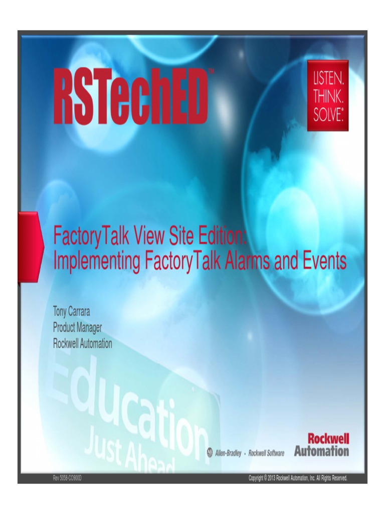 FactoryTalk View Site Edition Implementing FactoryTalk Alarms and