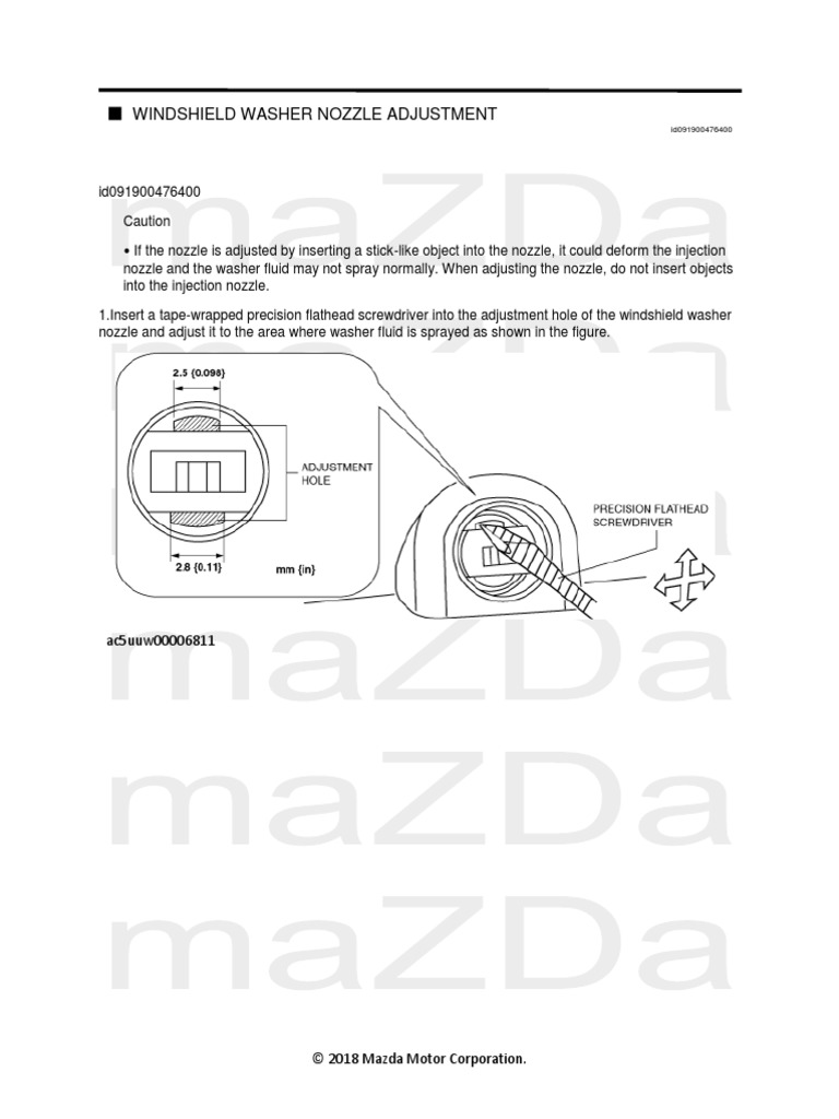 Windshield Washer Nozzle Adjustment Ac5uuw00006811 PDF Vehicle