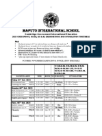 2021 October - November Timetable