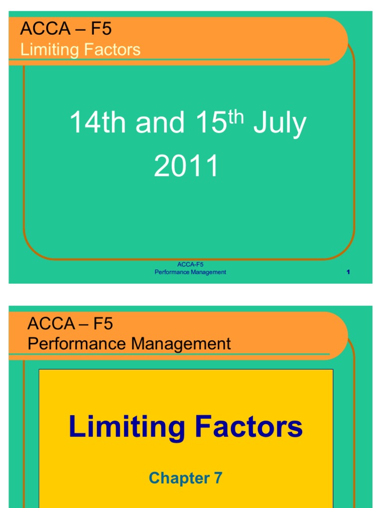 Limiting Factors | PDF | Linear Programming | Equations