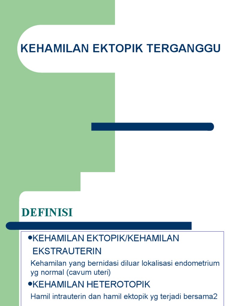 Kehamilan Ektopik Terganggu | PDF