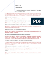 Questionário - Fascismo e Nazismo