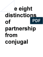 Give Eight Distinctions of Partnership From Conjugal Partnership of Gains