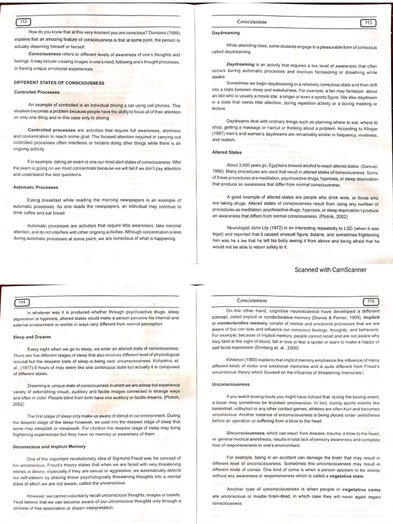 Consciousness and Attention Module | PDF