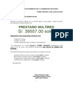 Carta de Prestamo