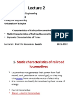 Lec2 Characteristics of Railroad Locomotives & Trains