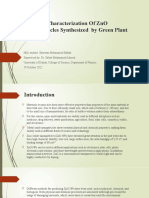 Physical Characterization of ZnO Nanoparticles Synthesized by Green Plant