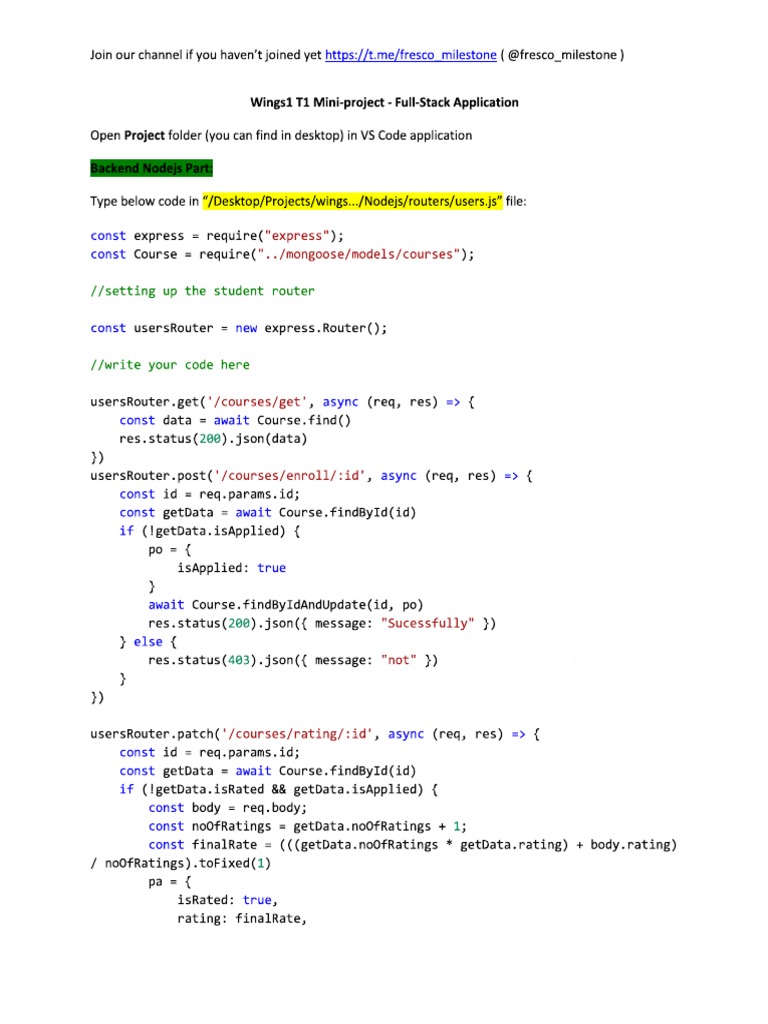Wings1 T1 Full-Stack Application (62638) | PDF
