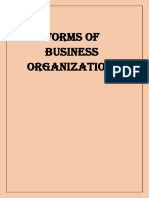 Forms of Business Organization