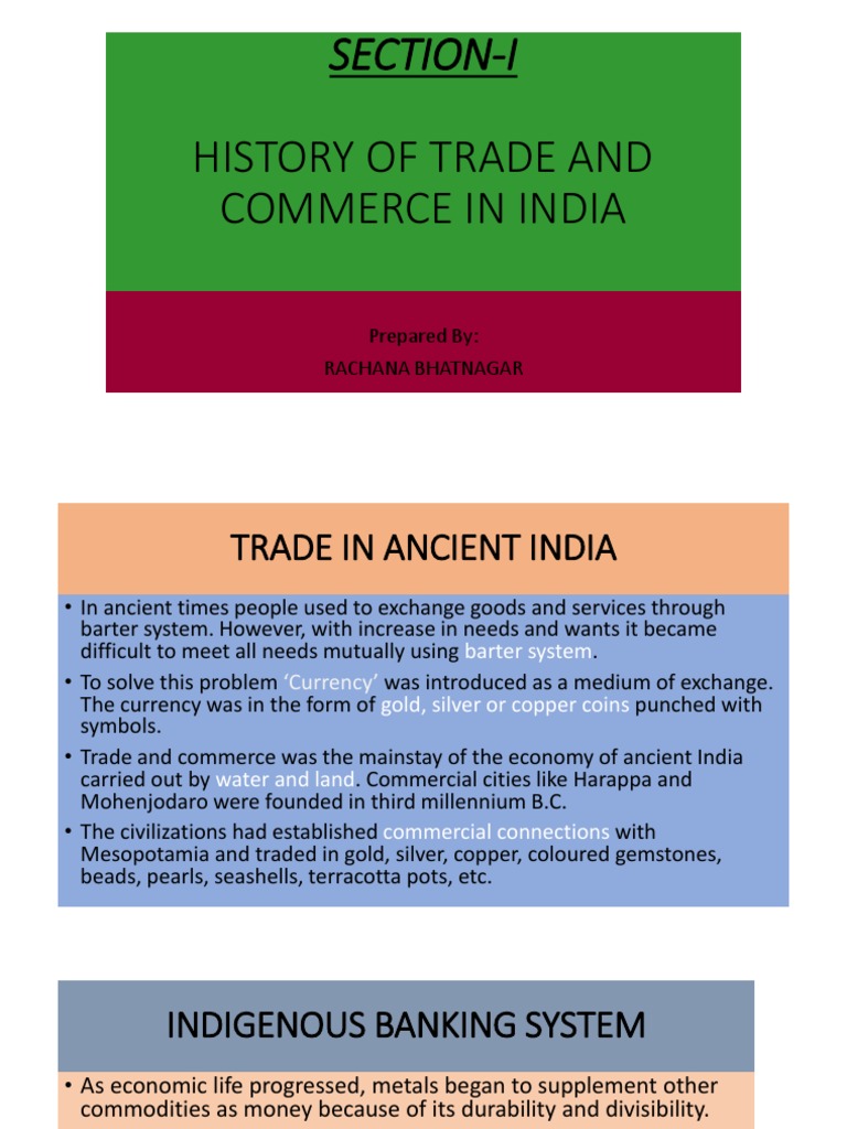 History of commerce in india pdf money trade
