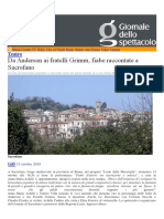 ARTICOLO GIORNALE DELLO SPETTACOLO FIABE SACROFANO