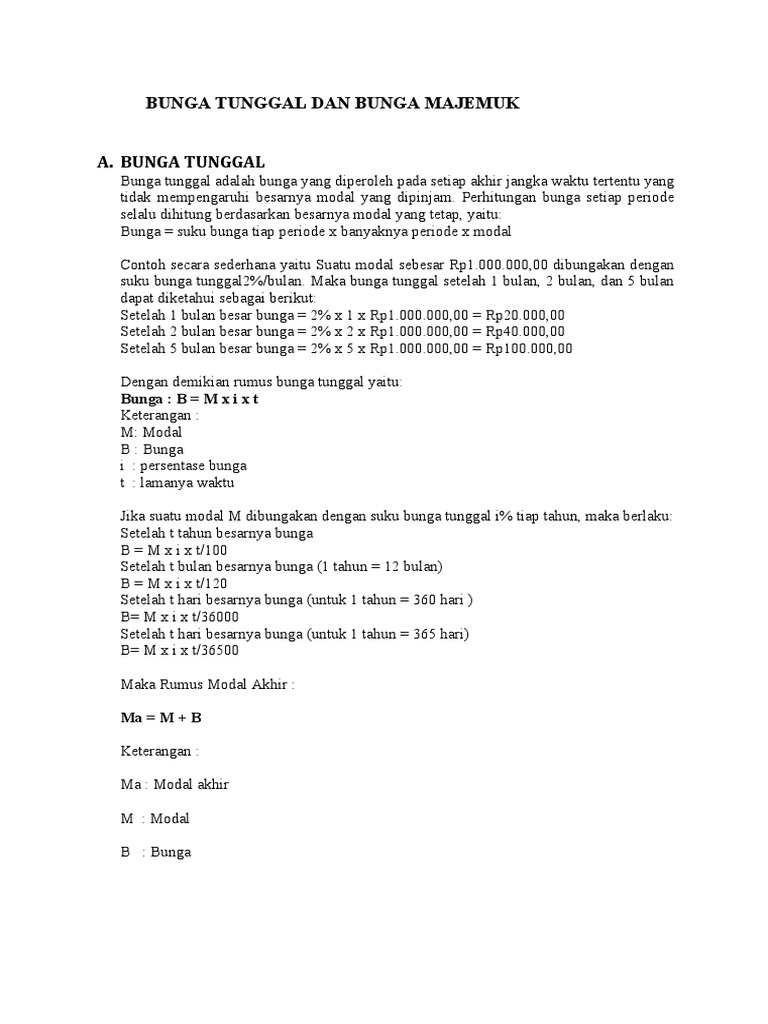 Bunga Tunggal Dan Bunga Majemuk Pdf