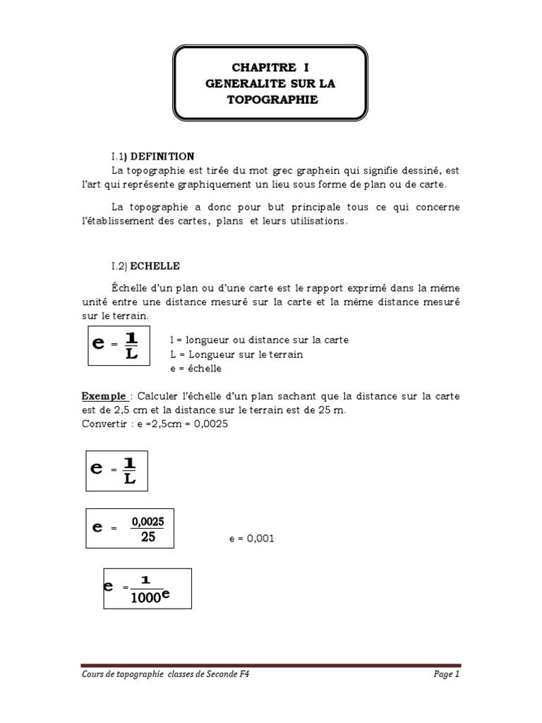 Cours de topographie détaillé PDF | PDF | Tripode (Photographie ...