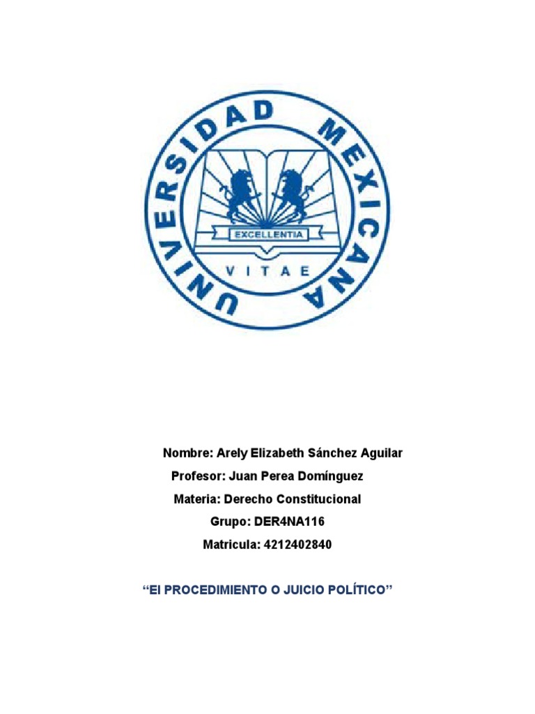Procedimiento O Juicio Politico Descargar Gratis Pdf El Proceso De