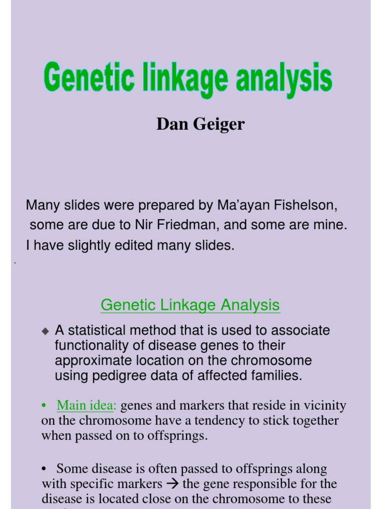 Linkage Analysis Dominance Linkage