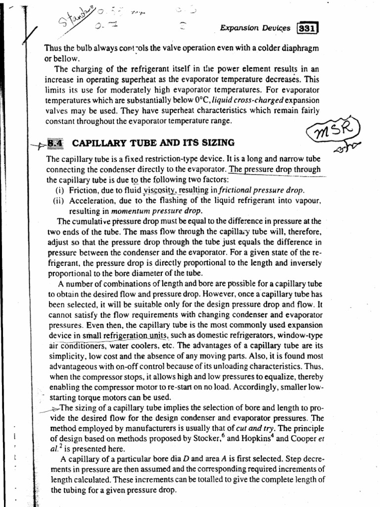 Capillary Tube PDF Enthalpy Liquids