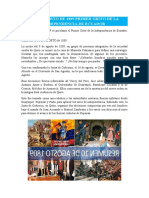 10 de Agosto de 1809 Primer Grito de La Independencia de Ecuador