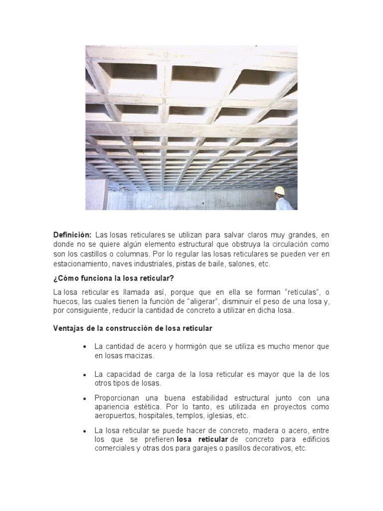 Losa Reticular | PDF | Hormigón | Acero
