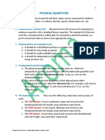 Physical Quantities Hands Outs