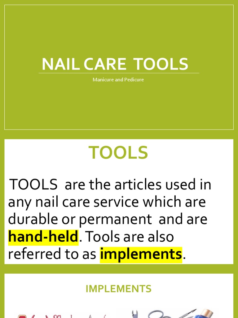 Nail Care Tools and Equipment PDF