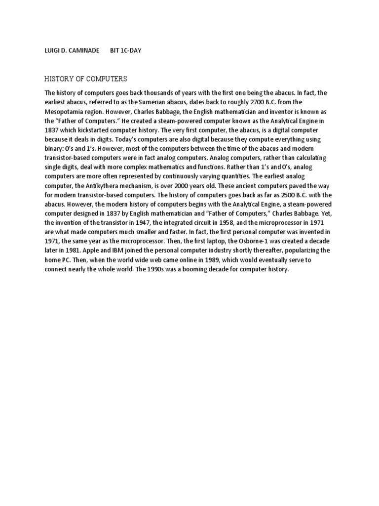 The History of Computers | PDF | Art