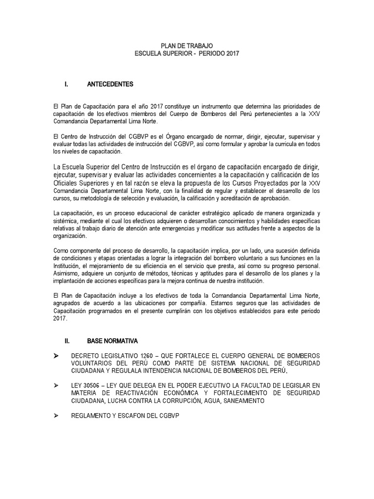 Plan de Capacitacion | PDF