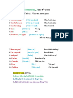 Unit 1: Nice To Meet You: Wednesday J