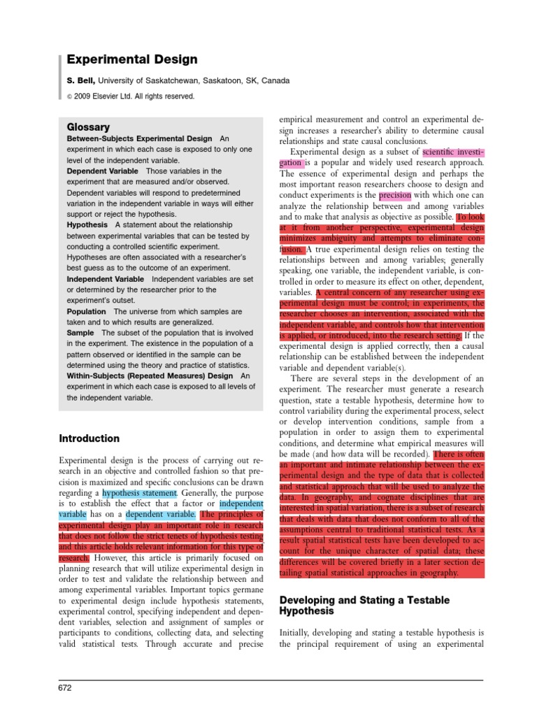 Exp Design 1 | PDF | Experiment | Statistics