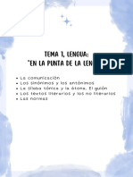 Tema 1, Lengua en La Punta de La Lengua. Resumen