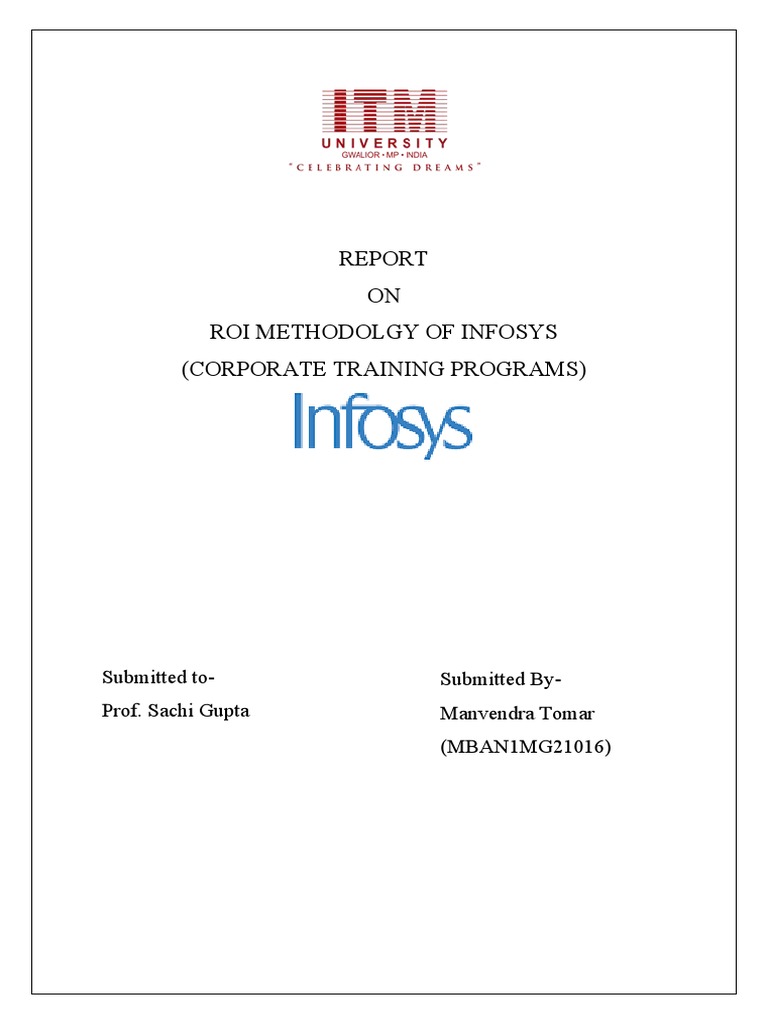 ON Roi Methodolgy of Infosys (Corporate Training Programs) | PDF ...