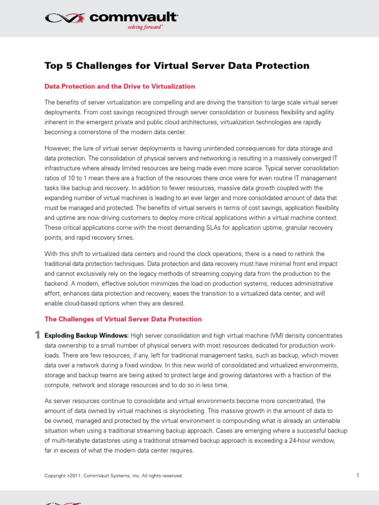 Top 5 Challenges For Virtual Server Data Protection | PDF | Virtual ...