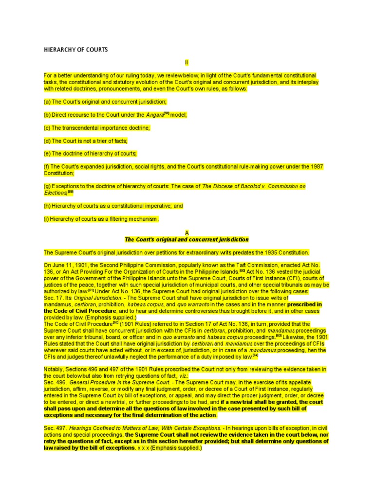 The Hierarchy of Courts: A Review of the Constitutional and Statutory ...